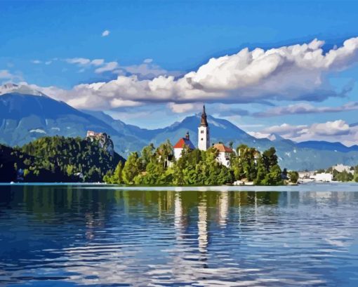 Lake Bled Diamond Painting