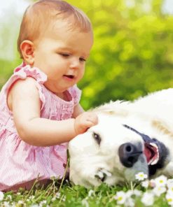 Little Girl With Puppy Diamond Painting