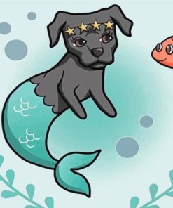 Mermaid Dog And Fish Diamond Painting