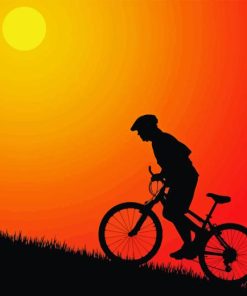 Mountain Biker Silhouette Diamond Painting