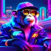 Neon Chimpanzee Diamond Painting