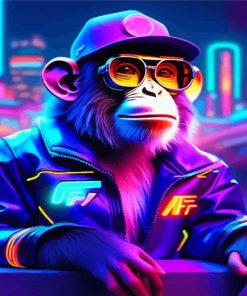 Neon Chimpanzee Diamond Painting