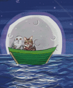 Owl And Pussycat Diamond Painting