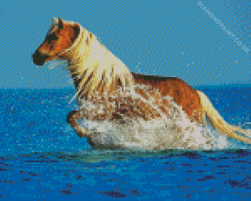 Palomino Horse In Sea Diamond Painting