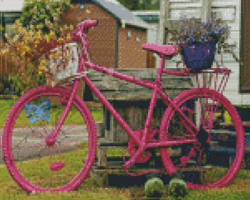 Pink Bicycle Diamond Painting