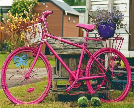 Pink Bicycle Diamond Painting