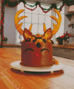 Reindeer Cake Diamond Painting