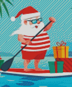 Santa On Beach Diamond Painting