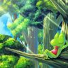 Treecko Sleeping On Tree Diamond Painting