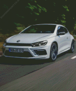 White Volkswagen Scirocco Diamond Painting