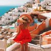 Blonde Girl In Santorini Diamond Painting