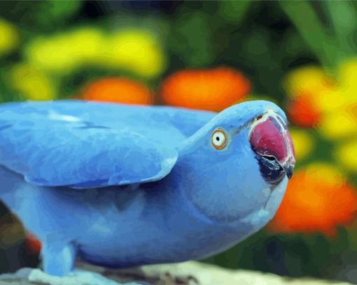 Blue Indian Ringneck Diamond Painting