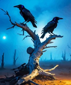 Dead Tree And Raven Diamond Painting