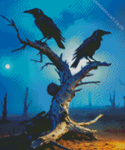 Dead Tree And Raven Diamond Painting