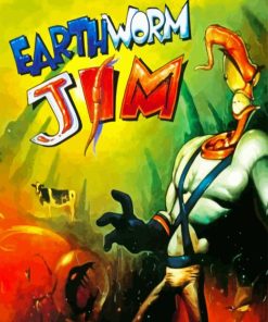 Earthworm Jim Diamond Painting