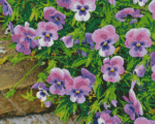 Pansy Flower Diamond Painting