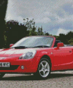 Red MR2 Car Diamond Painting