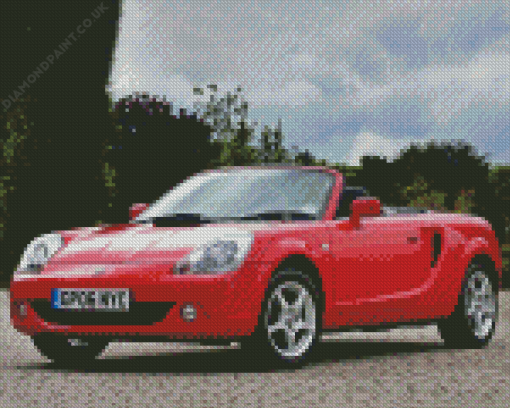 Red MR2 Car Diamond Painting