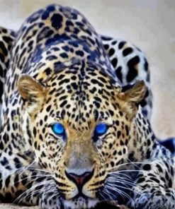 Wild Blue Eyes Jaguar Diamond Painting