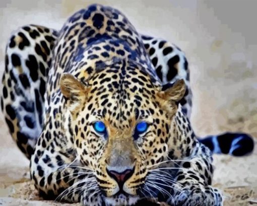 Wild Blue Eyes Jaguar Diamond Painting