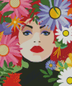 Woman With Floral Hair Diamond Painting