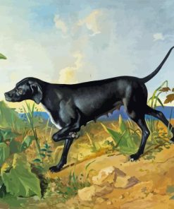 Black Hunting Dog Diamond Painting