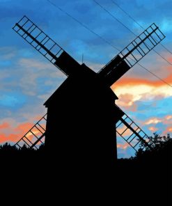 Cley Windmill Silhouette Diamond Painting