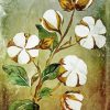 White Cotton Branch Diamond Painting