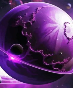 Galaxy Purple Planet Diamond Painting