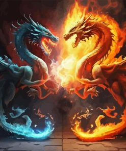 Ice And Fire Dragons Diamond Painting