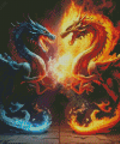 Ice And Fire Dragons Diamond Painting