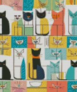 Mid Century Cats Diamond Painting