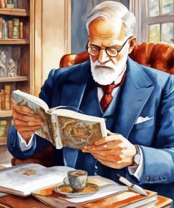 Old Classy Man Reading Book Diamond Painting