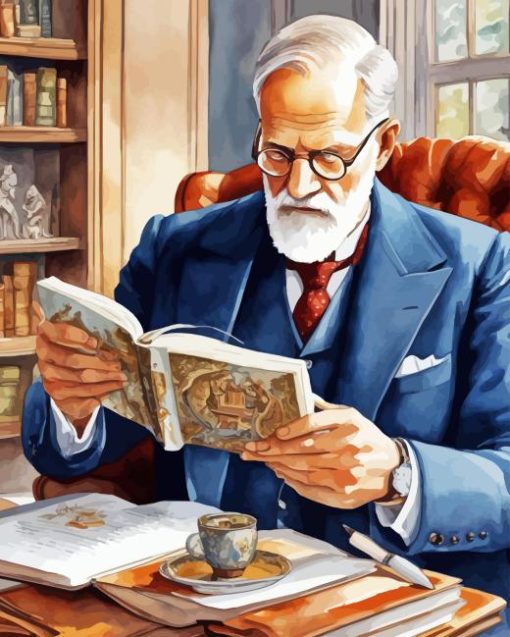 Old Classy Man Reading Book Diamond Painting