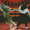 Rabbit Couple Dancing Diamond Painting