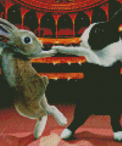 Rabbit Couple Dancing Diamond Painting