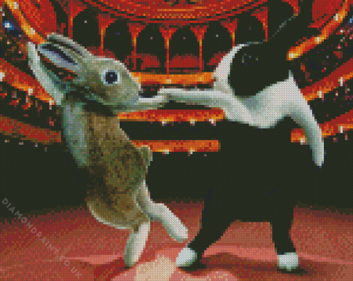 Rabbit Couple Dancing Diamond Painting