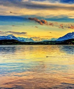 Sunset Zug Lake Diamond Painting