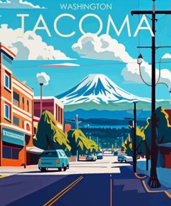 Washington Tacoma Poster Diamond Painting