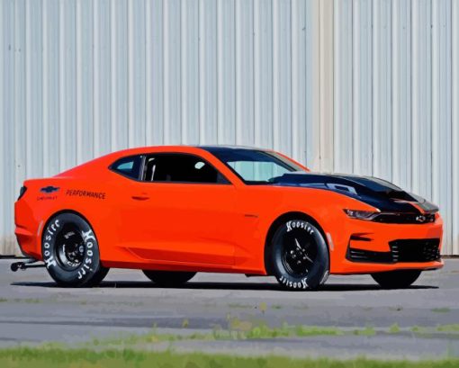 Cool Orange Camaro Diamond Painting