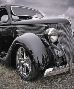 Black And White Ford Car Diamond Painting