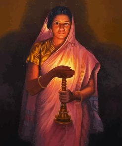 Lady And Candle Diamond Painting