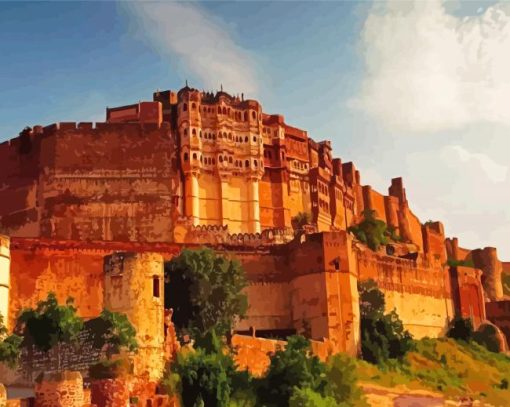 Mehrangarh Fort Rajasthan Diamond Painting