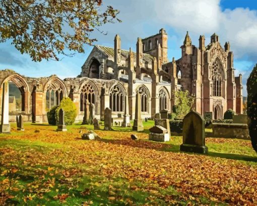 Melrose Abbey In Scotland Diamond Painting