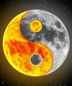 Moon And Sun Ying Yang Diamond Painting