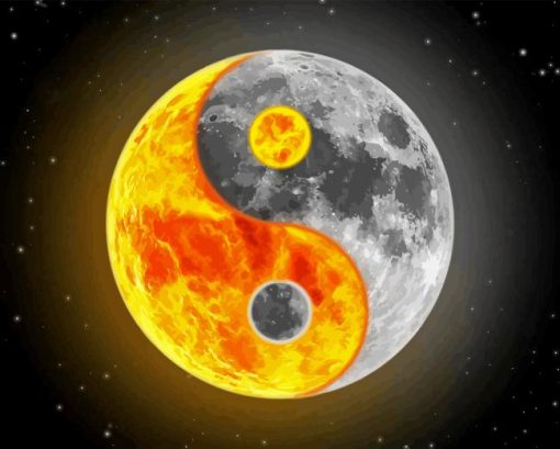 Moon And Sun Ying Yang Diamond Painting