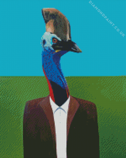 Mr Cassowary In Suit Diamond Painting