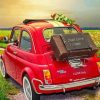 Red Fiat 500 Car Diamond Painting