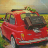 Red Fiat 500 Car Diamond Painting