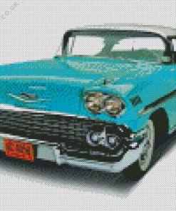 Blue 1958 Chevrolet Impala Diamond Painting